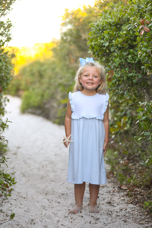 Alice Dress- Light Blue Stripe