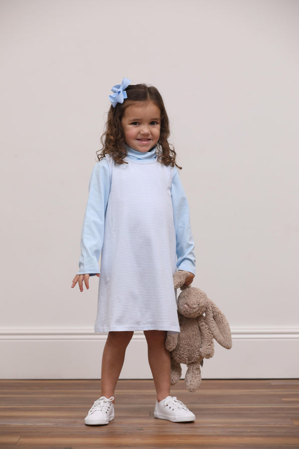 Caroline Dress- Light Blue Stripe