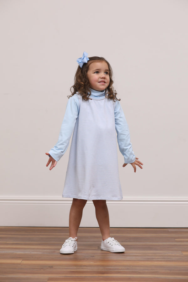 Caroline Dress- Light Blue Stripe