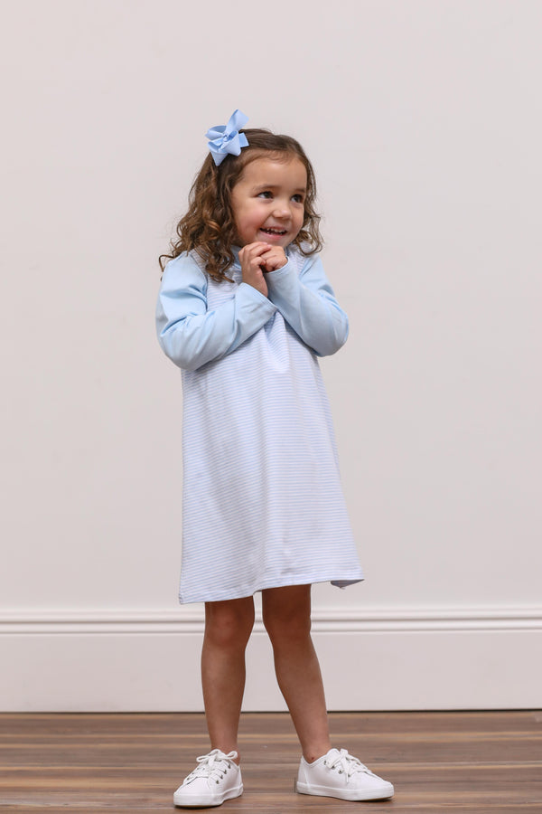 Caroline Dress- Light Blue Stripe