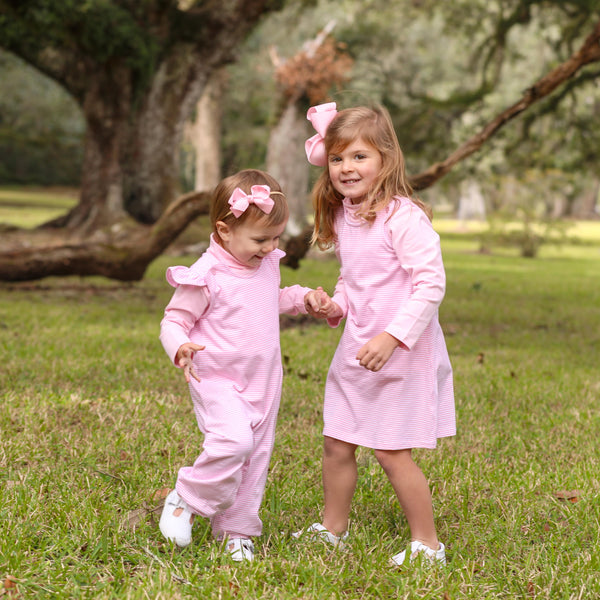 Caroline Dress- Light Pink Stripe