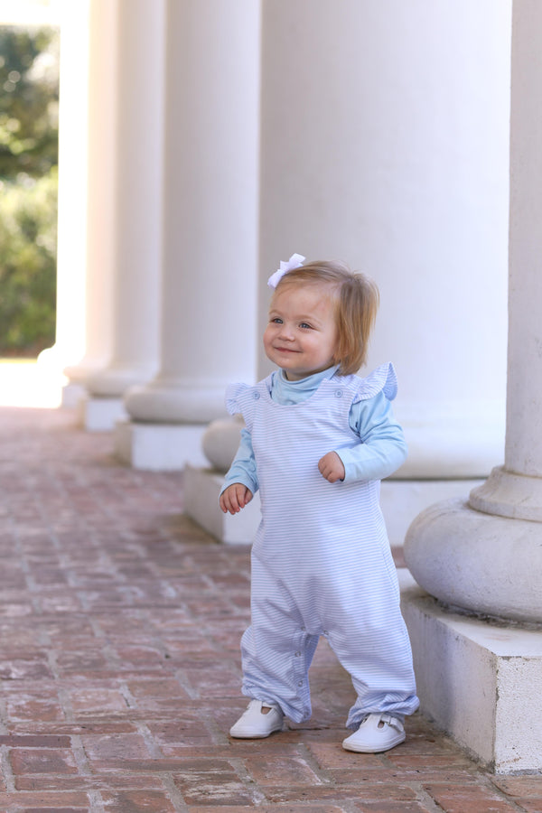 Caroline Romper- Light Blue Stripe