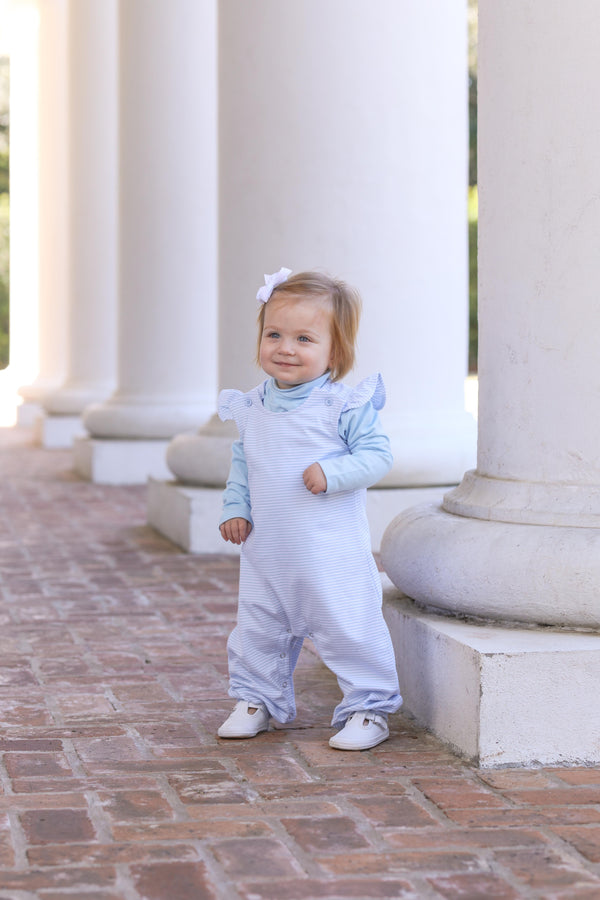 Caroline Romper- Light Blue Stripe