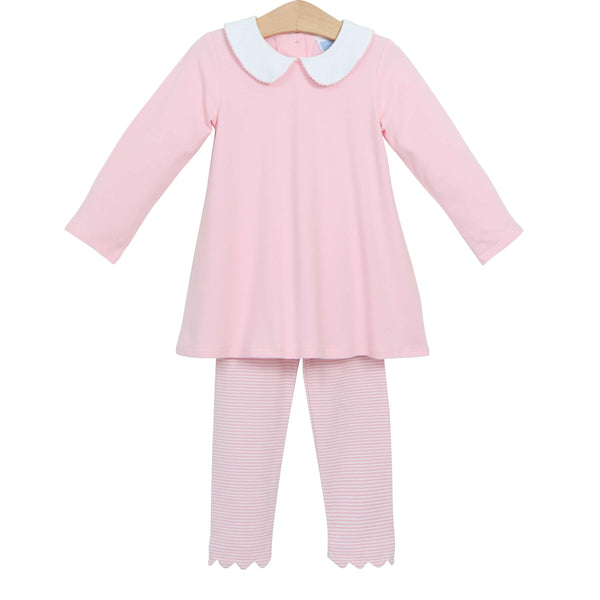 Claire Pants Set- Light Pink Stripe