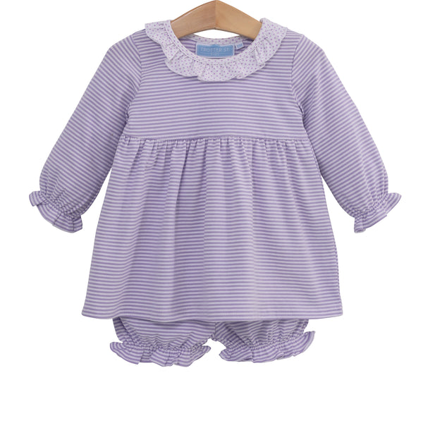 Georgia Bloomer Set- Lavender Stripe