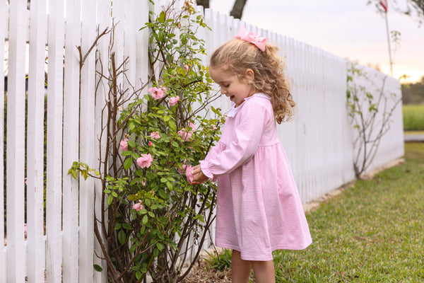 Georgia Dress- Light Pink Stripe