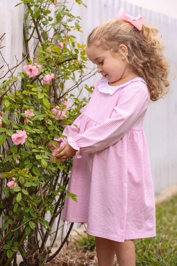 Georgia Dress- Light Pink Stripe