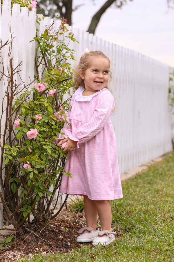 Georgia Dress- Light Pink Stripe