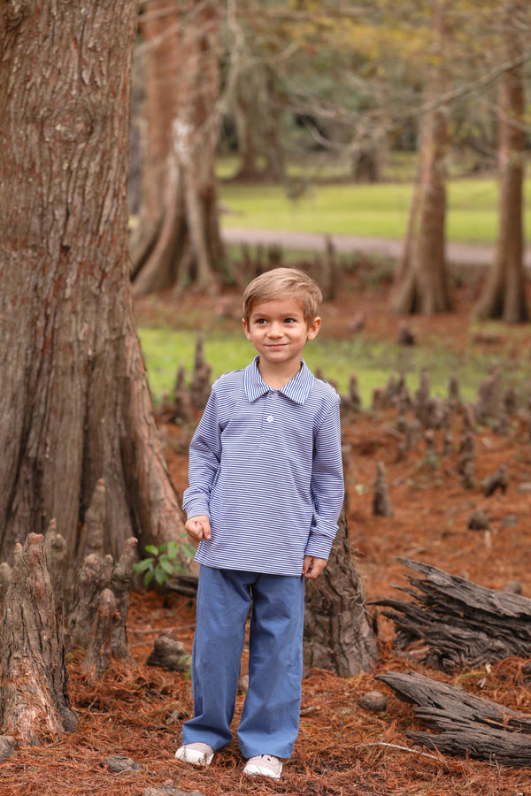 Jackson Polo- Yale Blue Stripe