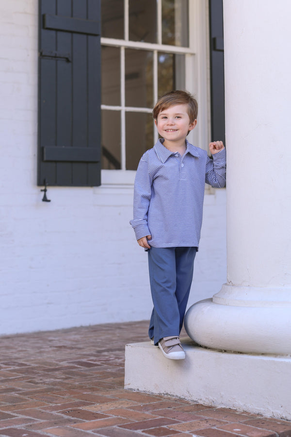 Jackson Polo- Yale Blue Stripe