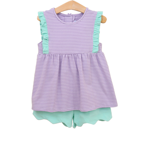 Josie Short Set- Lavender Stripe/Mint