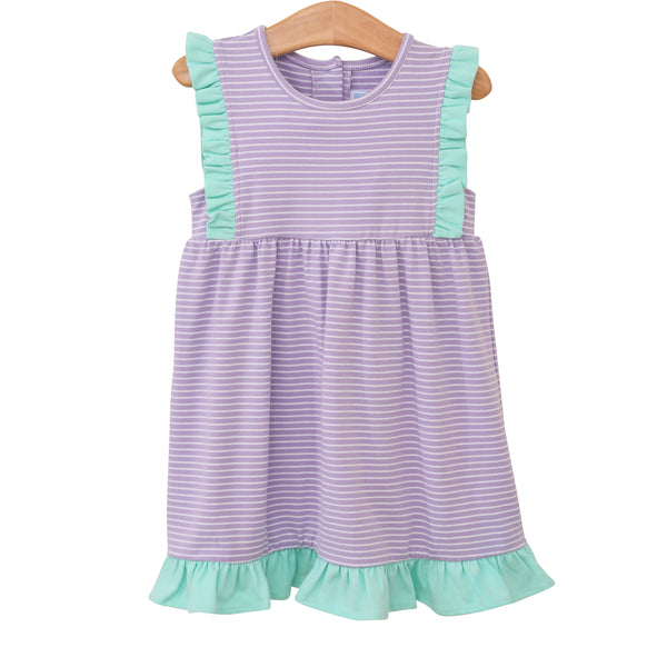 Josie Dress- Lavender Stripe/Mint