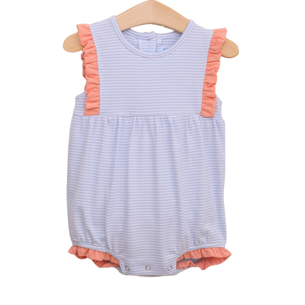 Josie Bubble- Light Blue Stripe/Coral