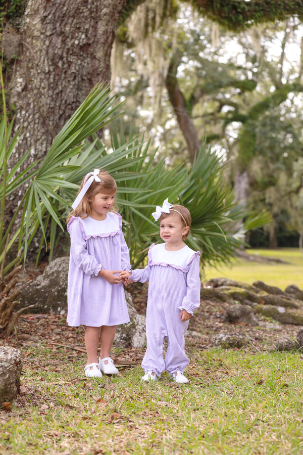 Marie Dress- Lavender Stripe