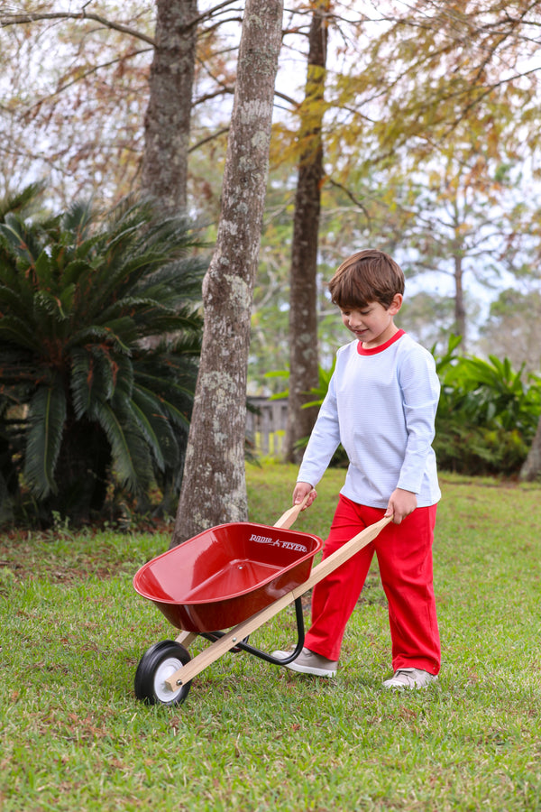 Miller Pants Set- Light Blue Stripe/Red