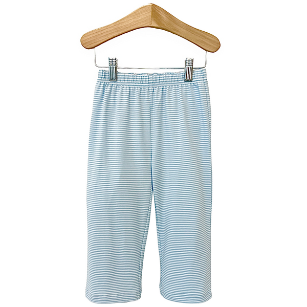 Knit Pants- Light Blue Stripe