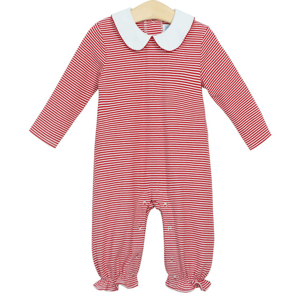 Claire Romper- Red Stripe