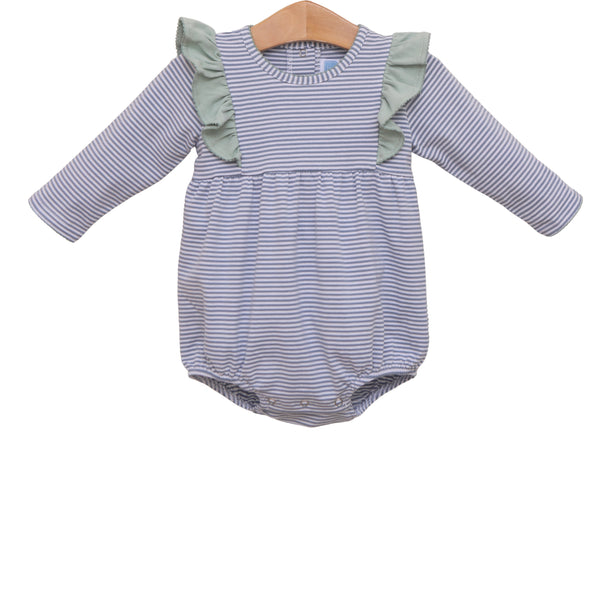 Madison Bubble- Dusty Blue Stripe/Sage Green