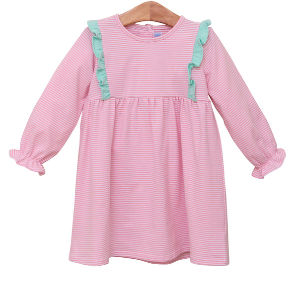 Olivia Dress- Light Pink Stripe/Mint