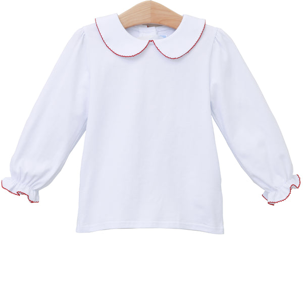 Peter Pan Collar Shirt- Red