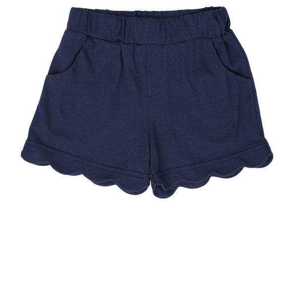Scalloped Shorts- Navy