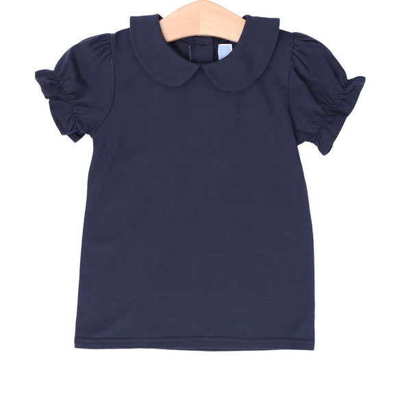 Peter Pan Collar Shirt- Navy