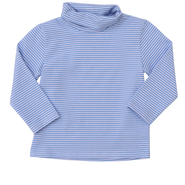 Taylor Turtleneck- Cornflower Blue Stripe