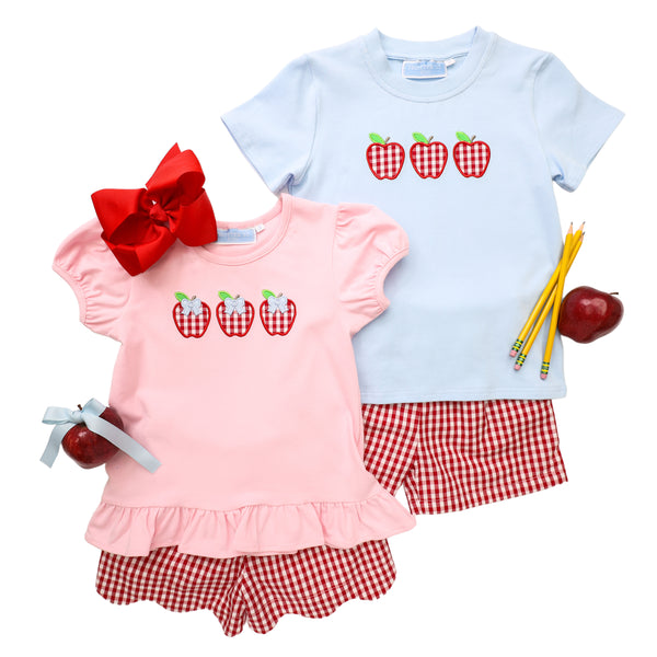 Apple Trio Ruffle Short Set