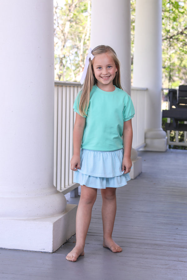 Landry Puff Sleeve Top- Mint