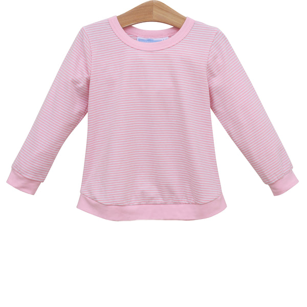 Reagan Top- Light Pink Stripe