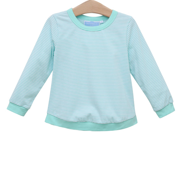 Reagan Top- Mint Stripe