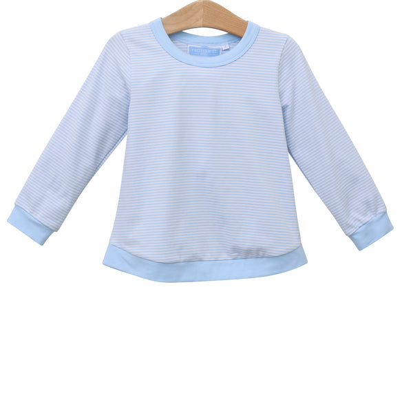 Reagan Top- Light Blue Stripe