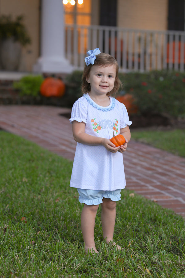 Pumpkin Embroidery Bloomer Set