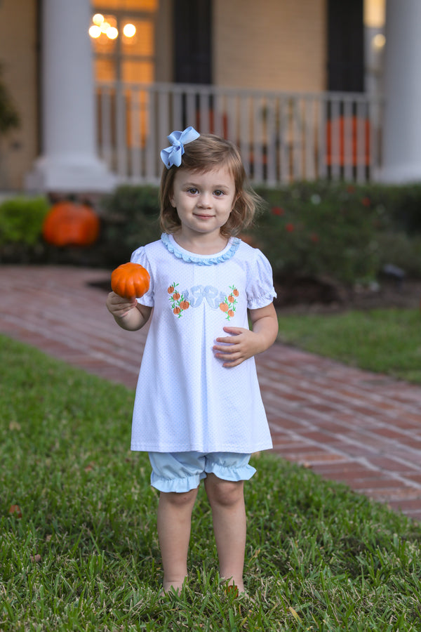 Pumpkin Embroidery Bloomer Set