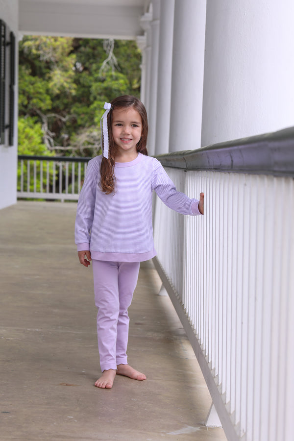 Reagan Top- Lavender Stripe