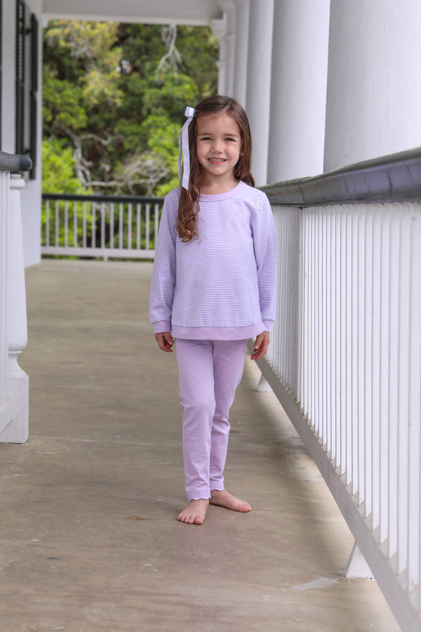 Reagan Top- Lavender Stripe