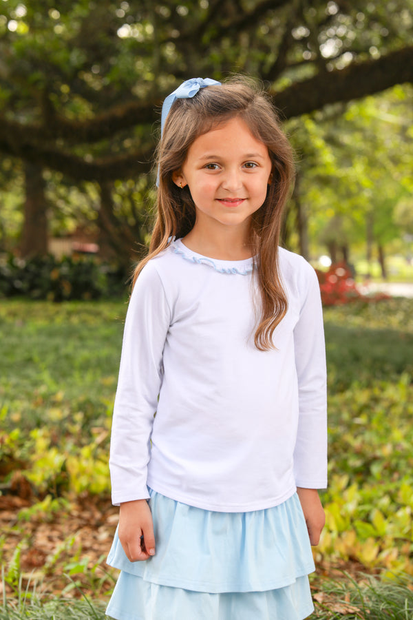 Vera Ruffle Top- Light Blue