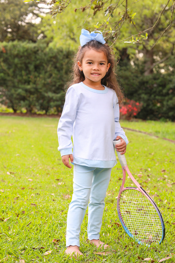 Scallop Leggings- Light Blue