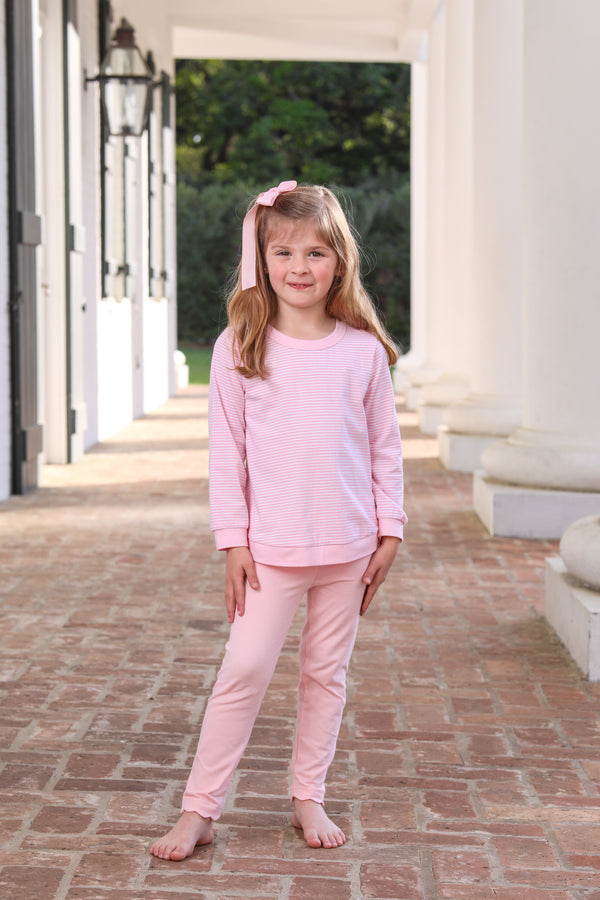 Reagan Top- Light Pink Stripe