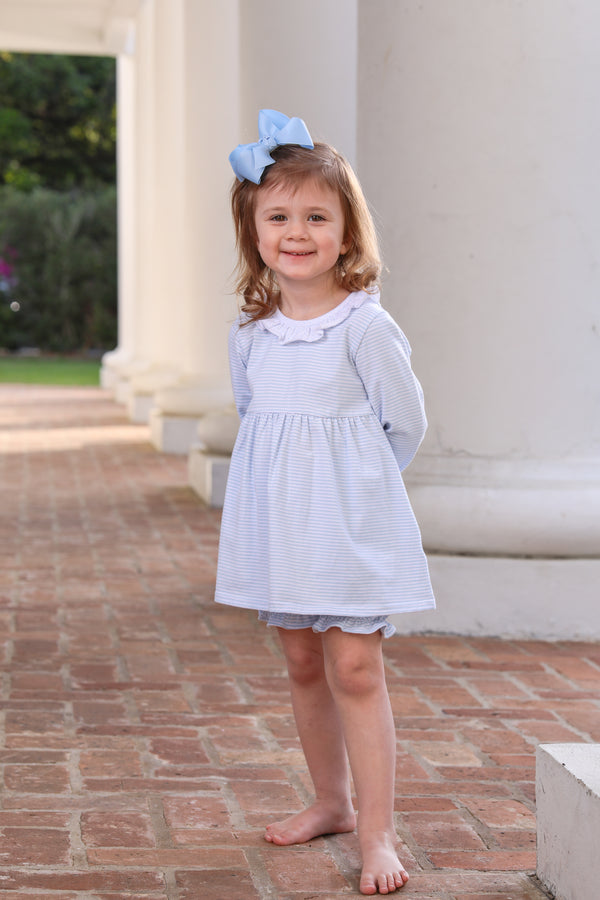 Georgia Bloomer Set- Light Blue Stripe