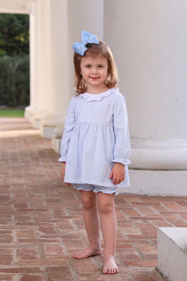 Georgia Bloomer Set- Light Blue Stripe