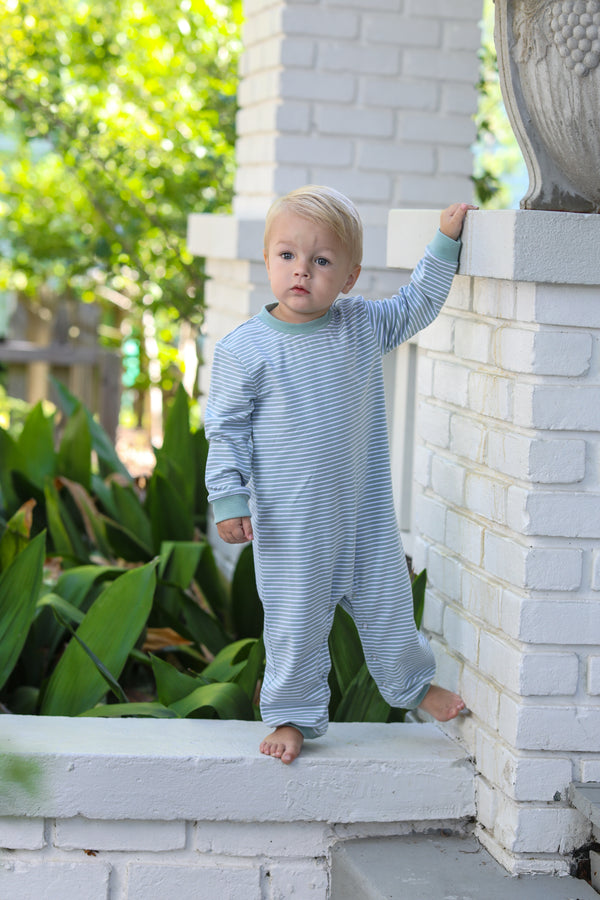 Miller Romper- Sage Stripe