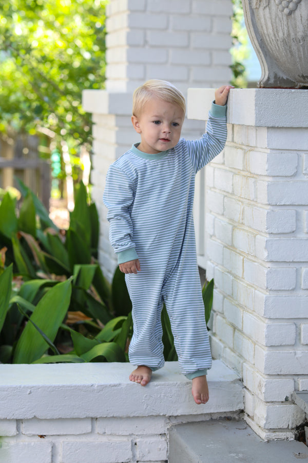 Miller Romper- Sage Stripe