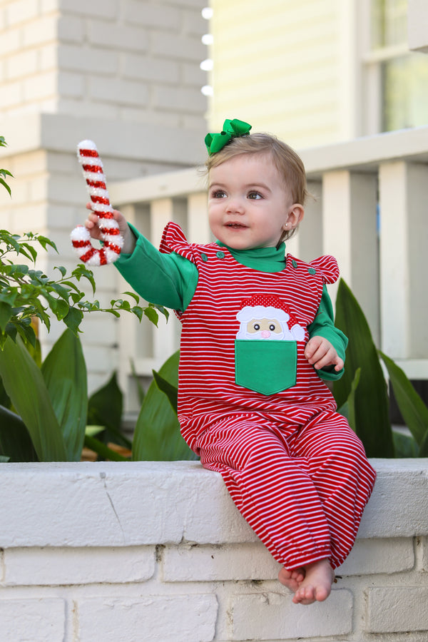 Santa Pocket Ruffle Romper