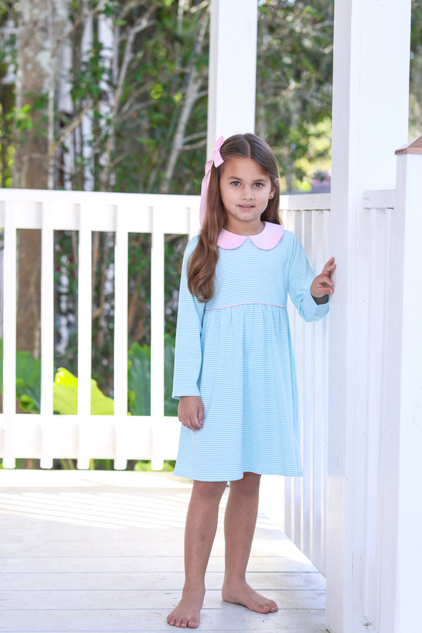 Penny Dress- Mint Stripe/Light Pink