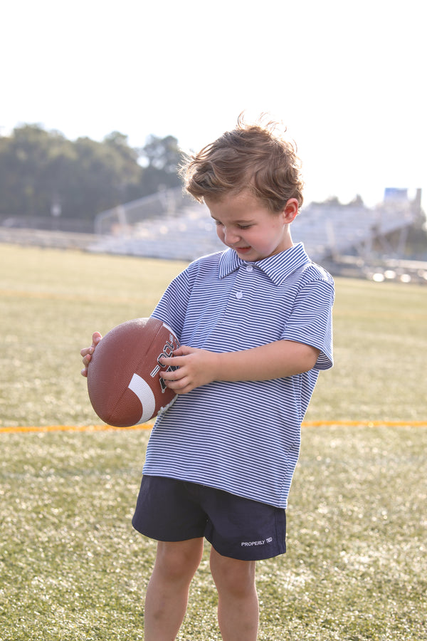 Henry Game Day Polo- Blue Stripe