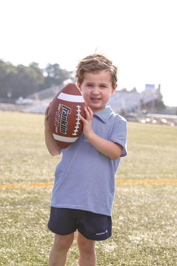 Henry Game Day Polo- Blue Stripe