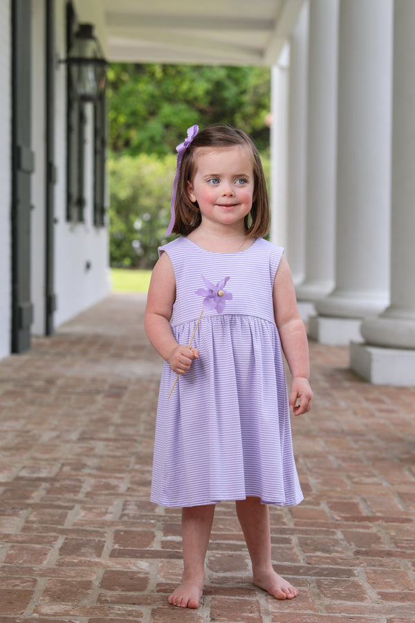 Isabella Dress- Lavender Stripe