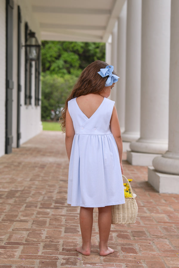 Isabella Dress- Light Blue Stripe