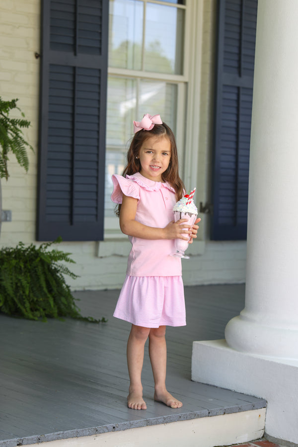 Camilla Skort Set- Light Pink Stripe